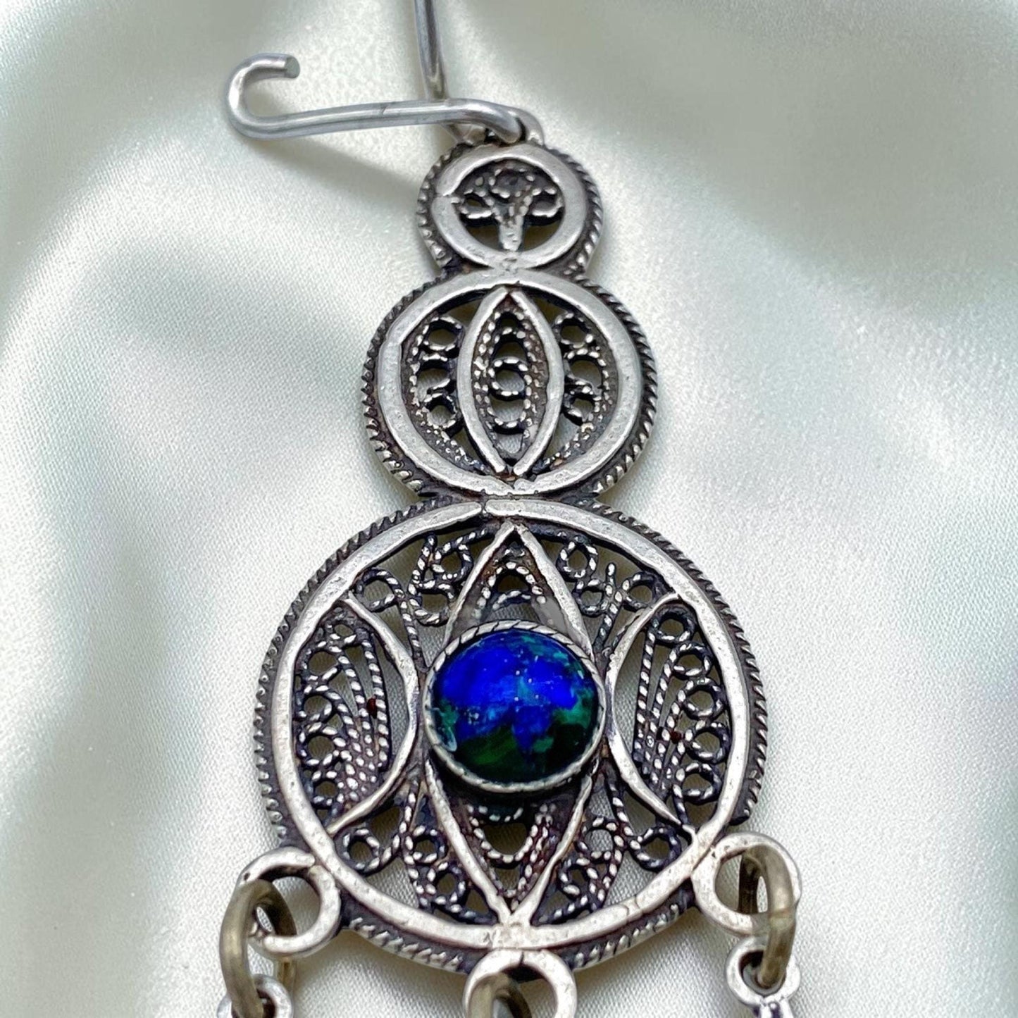 Sterling Silver Blue Eye Azurite Earrings