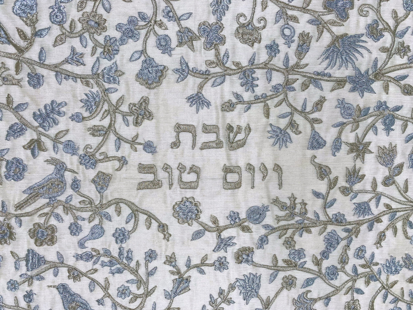 challah cover birds and flowers design