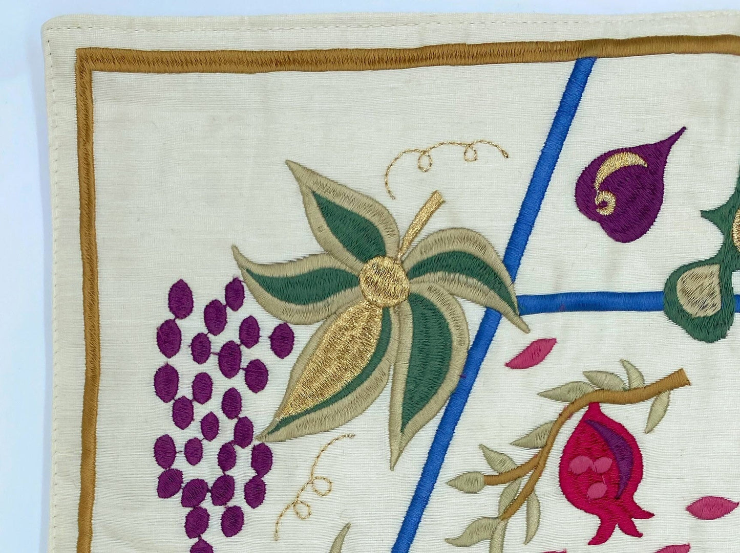 Embroidery Seven Species Challah Cover