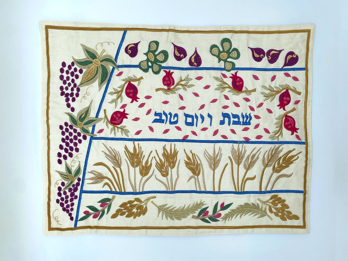 Embroidery Seven Species Challah Cover