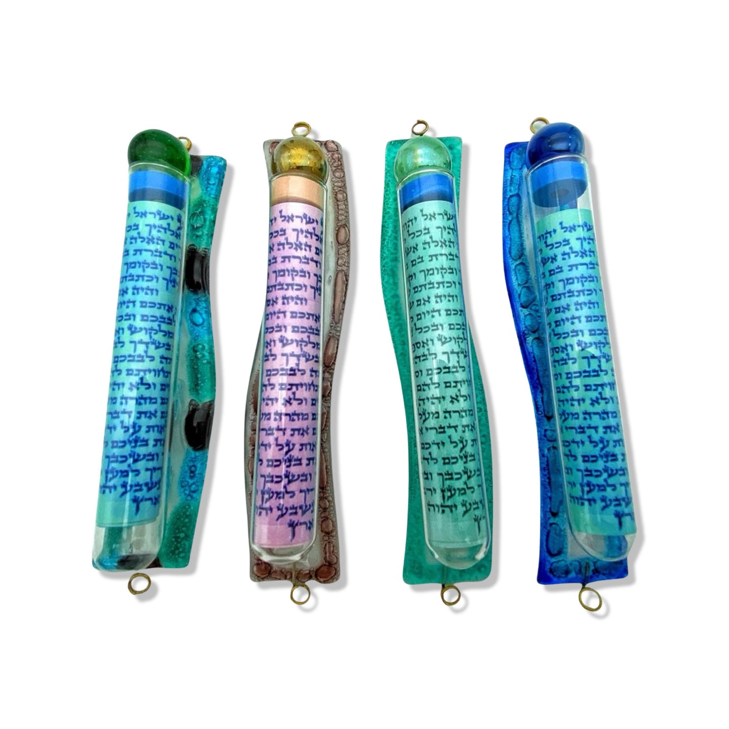 Handmade Wave Glass Mezuzah Case