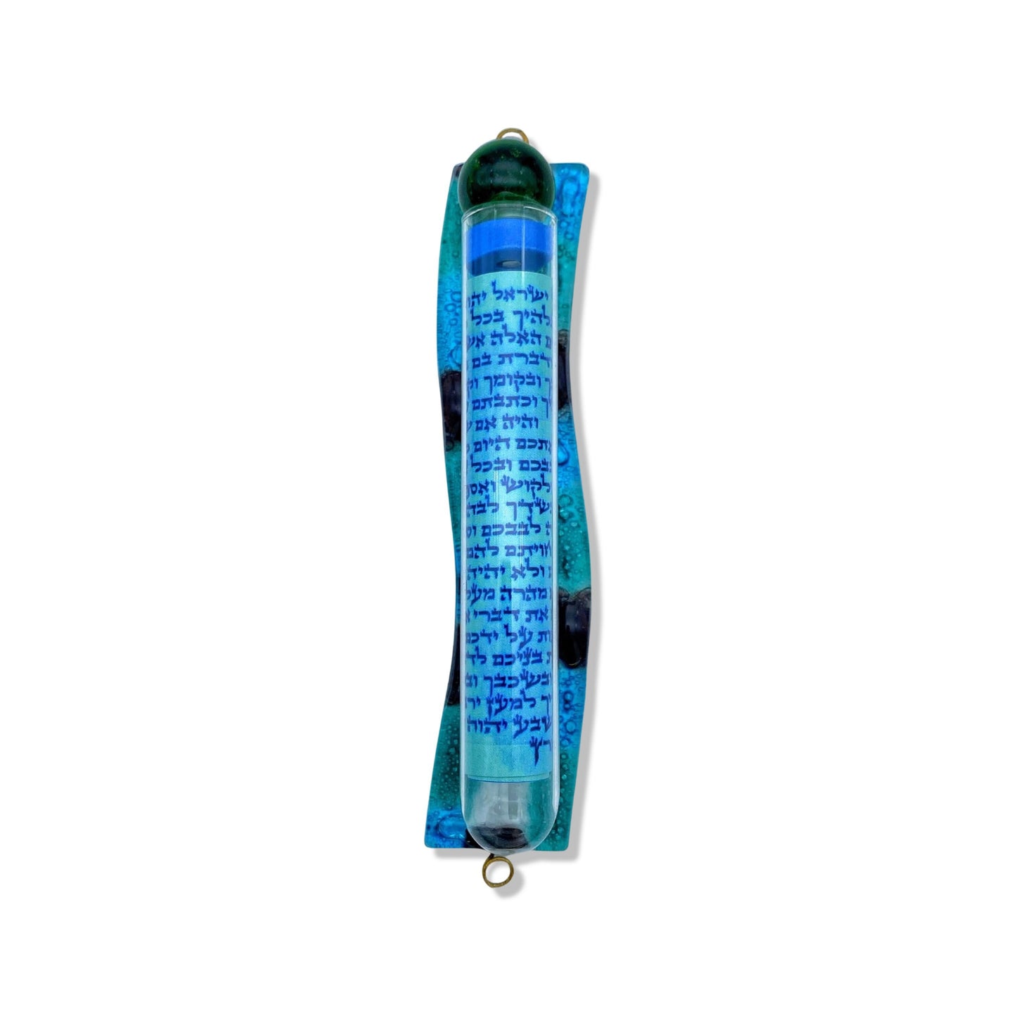 Handmade Wave Glass Mezuzah Case
