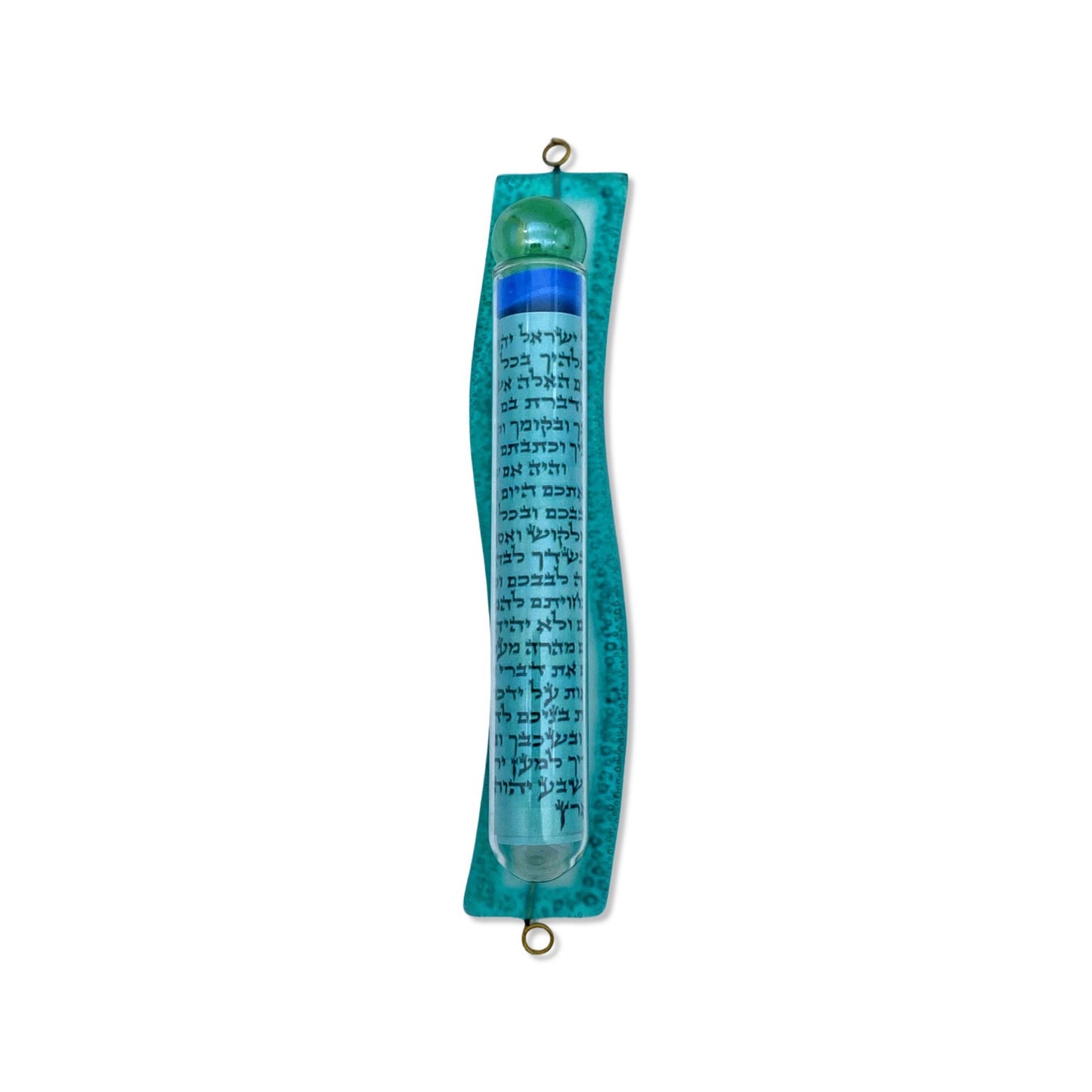Handmade Wave Glass Mezuzah Case