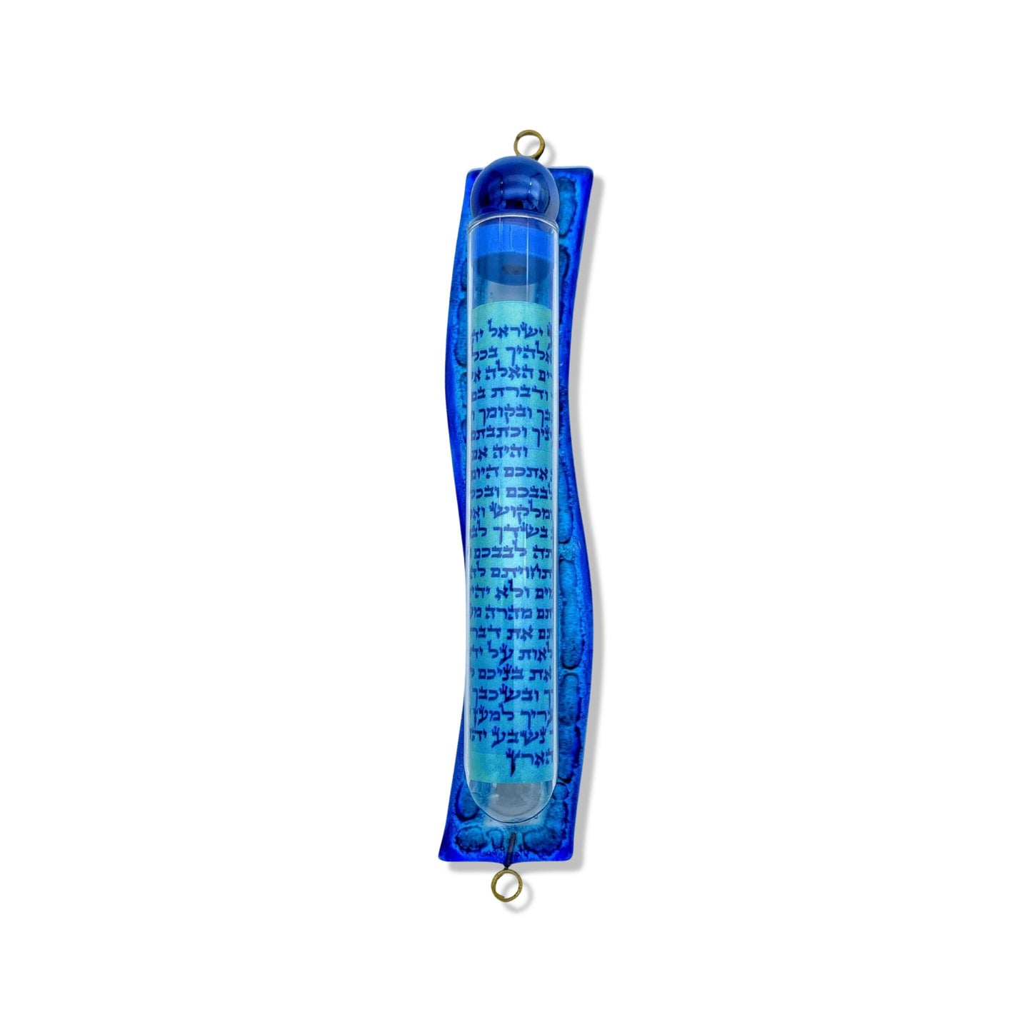 Handmade Wave Glass Mezuzah Case