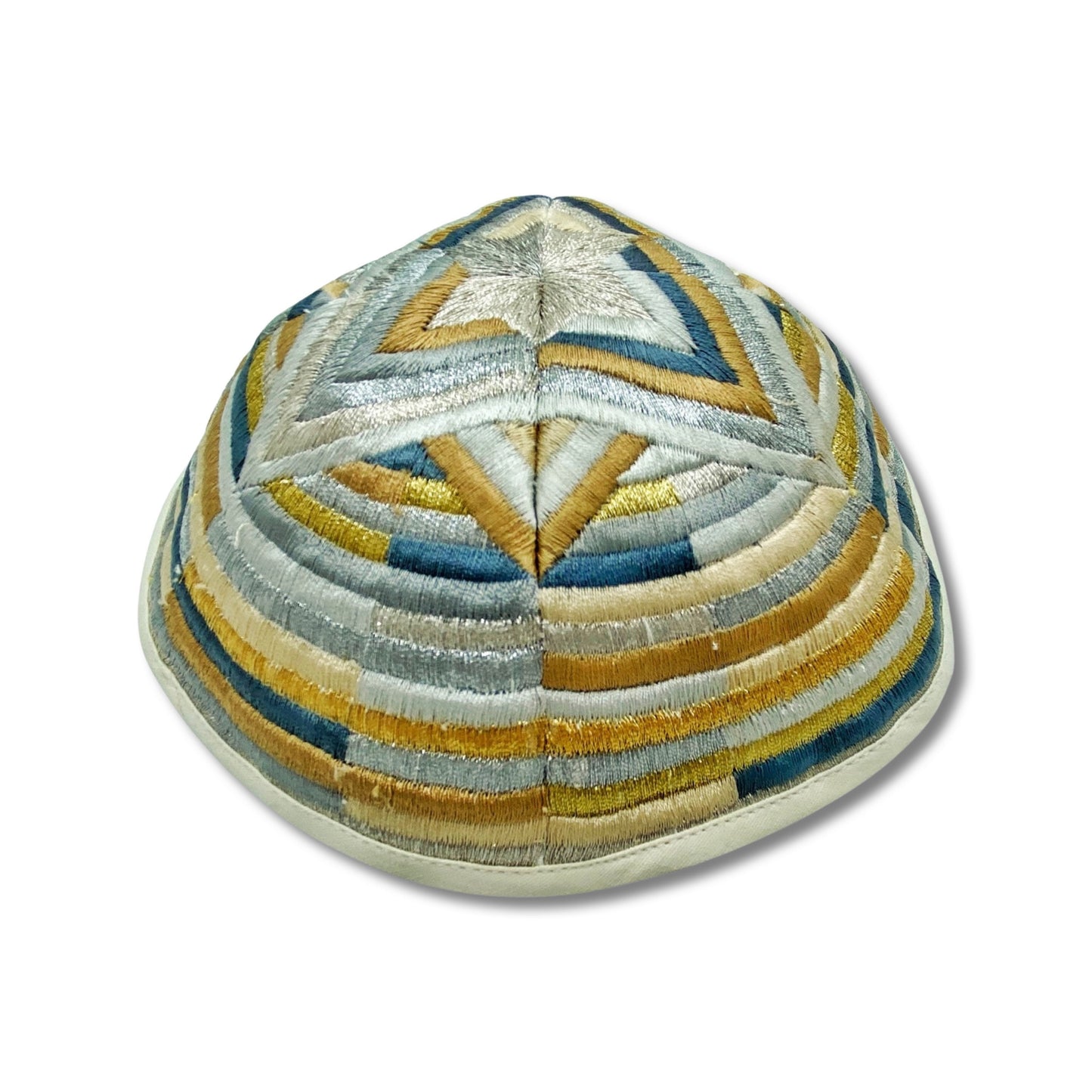 Gold Star of David Embroidered Kippah