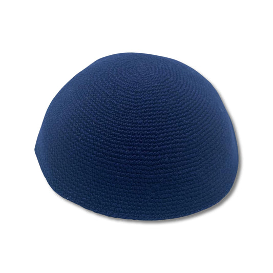 Dark Blue Cotton knitted Hand Made Kippah