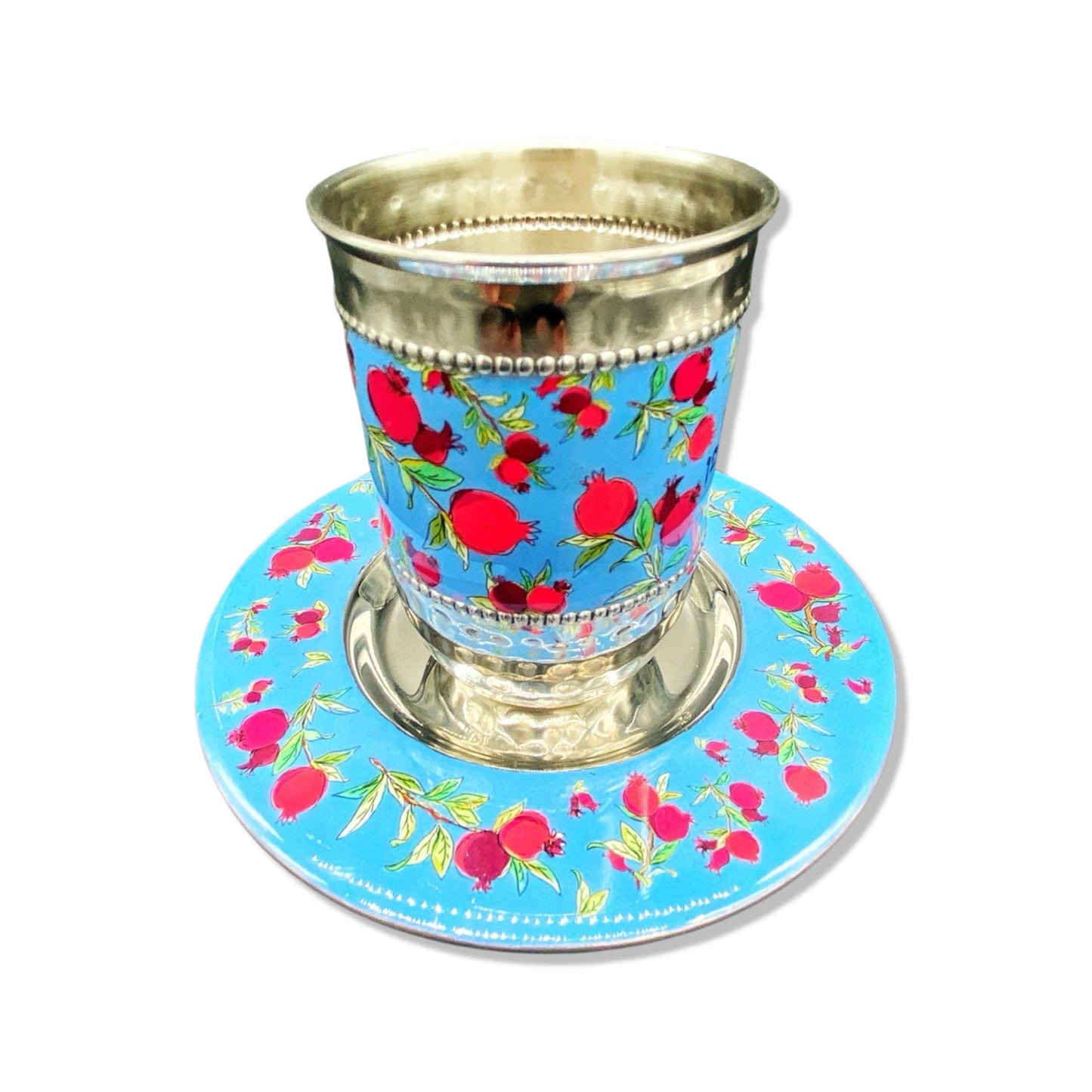 Silver Pomegranate Stainless Steel Kiddush Cup