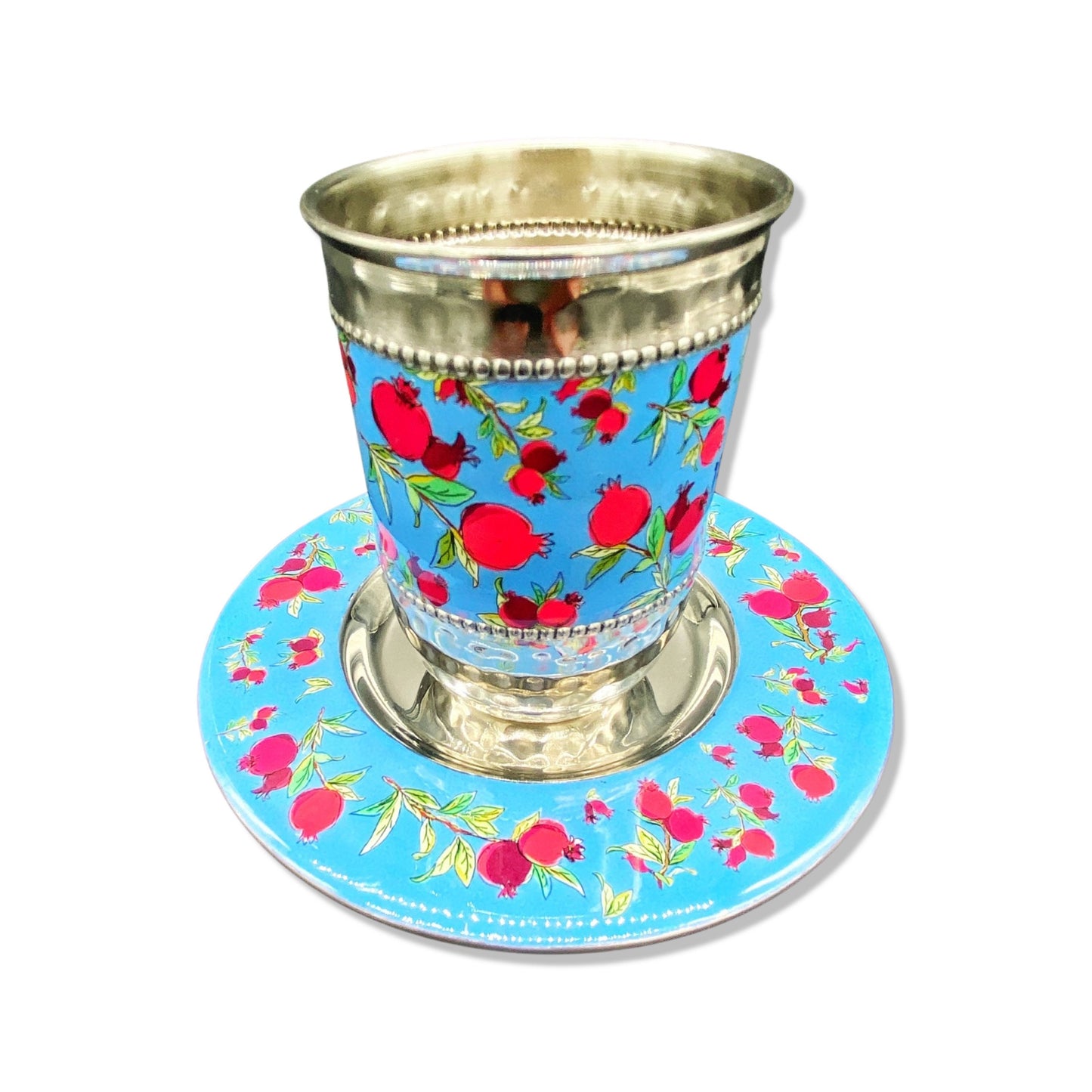 Silver Pomegranate Stainless Steel Kiddush Cup