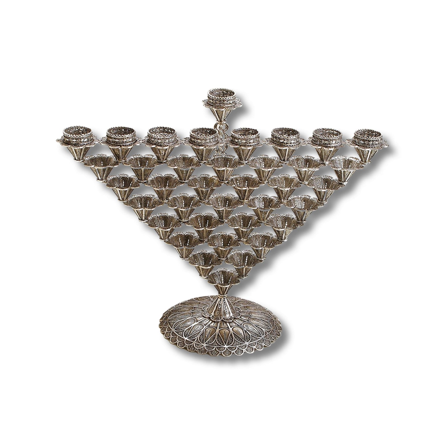 Yemenite Filigree Sterling Silver Menorah