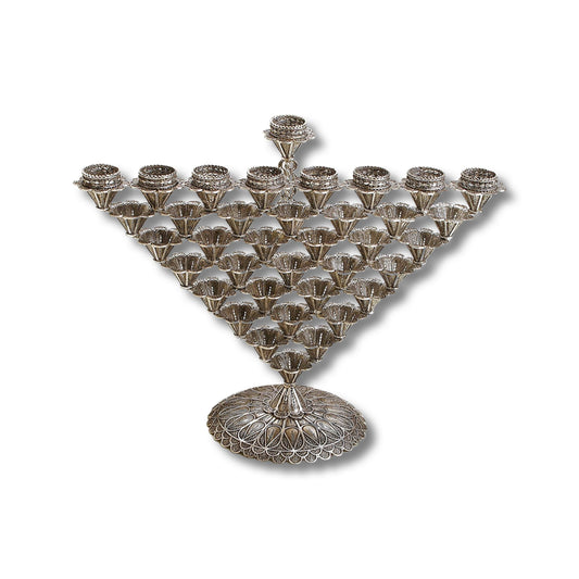 Yemenite Filigree Sterling Silver Menorah