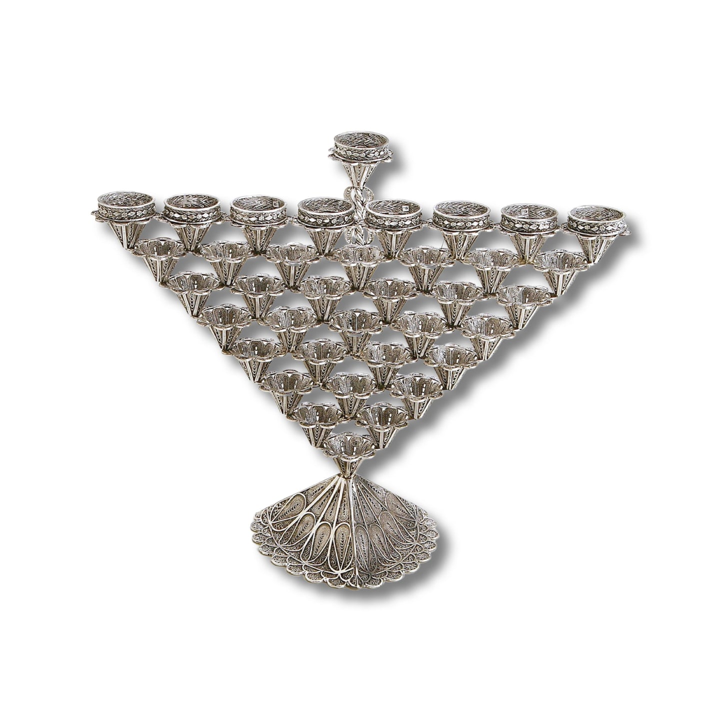 Yemenite Filigree Sterling Silver Menorah