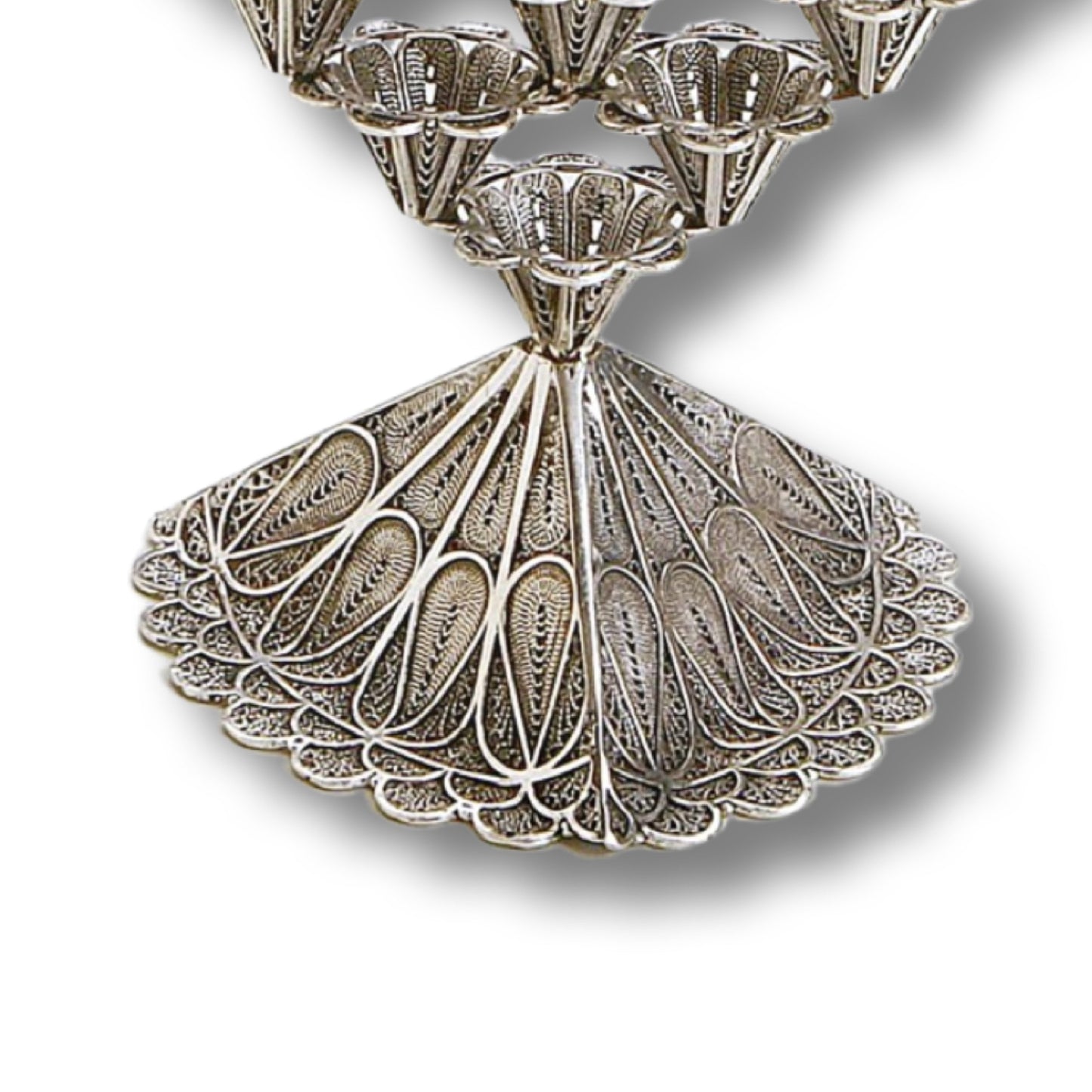 Yemenite Filigree Sterling Silver Menorah