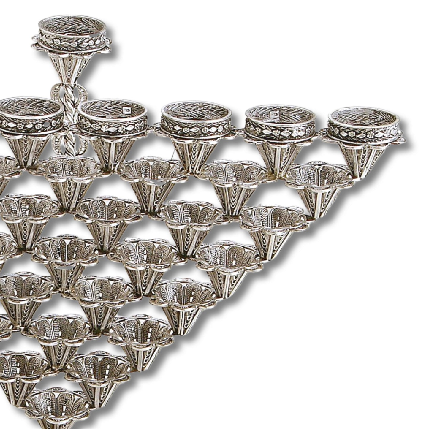 Yemenite Filigree Sterling Silver Menorah