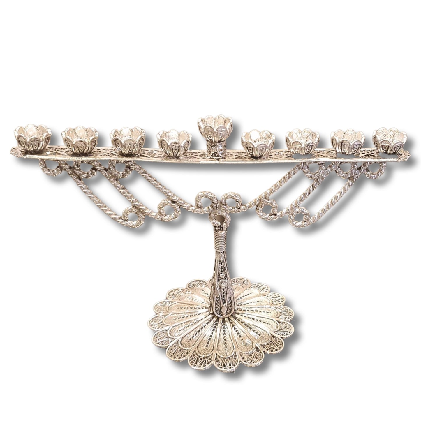 Sterling Silver Menorah Yemenite Filigree Art