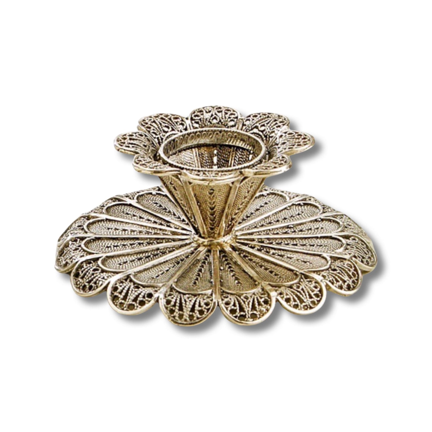 Flower Sterling Silver Shabbat Candle Holders