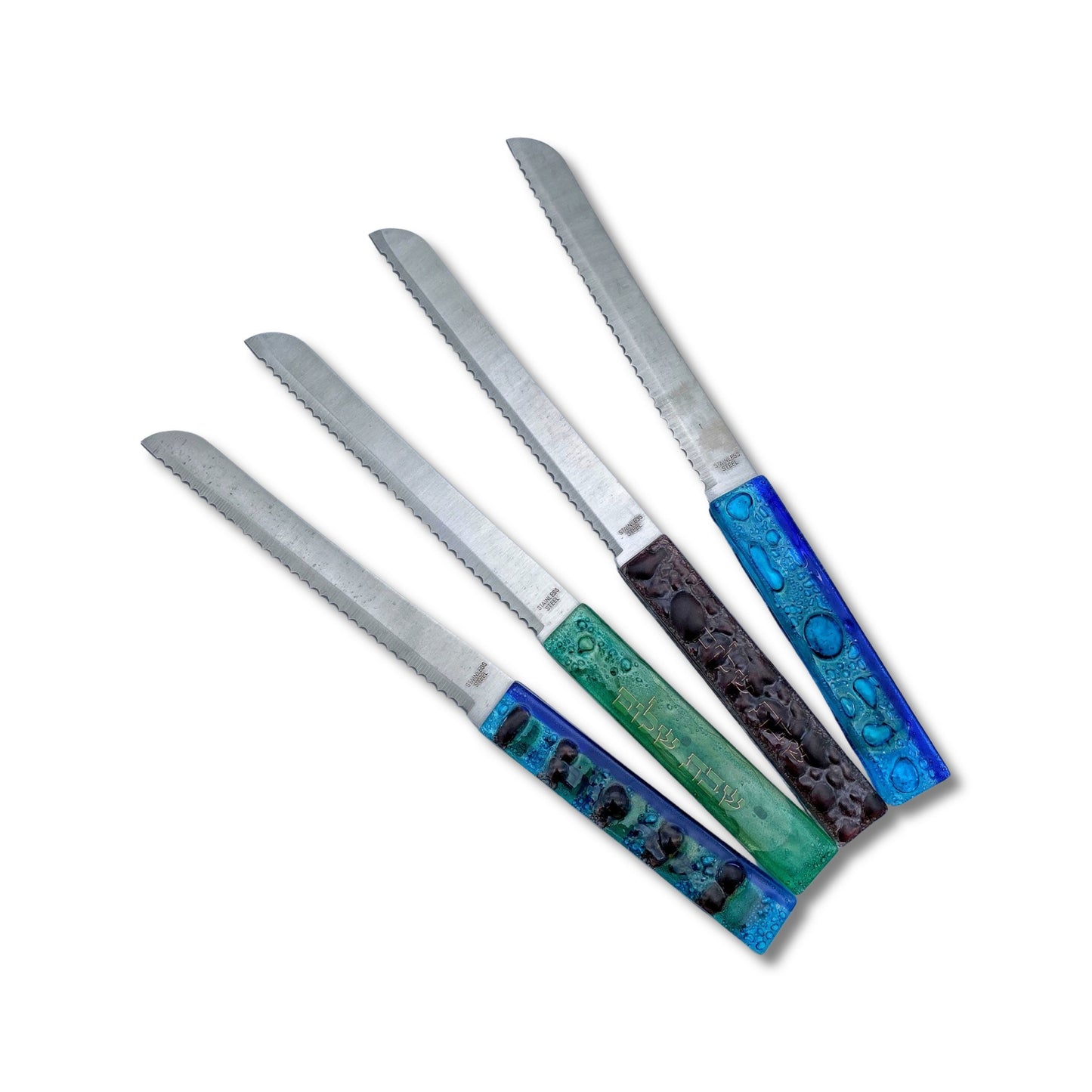 Stainless steel & Bubble Glass Bread Knife