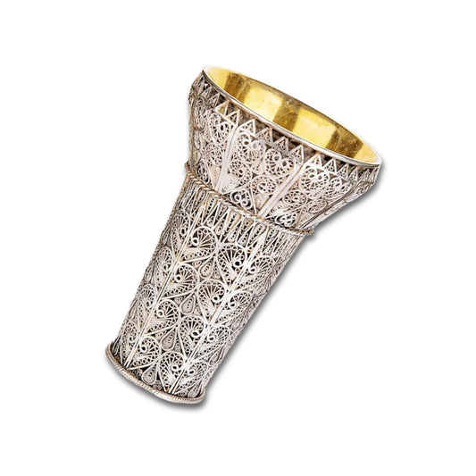 Sterling Silver Yemenite Filigree Kiddush Cup