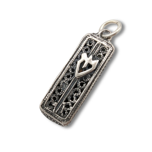 Sterling Silver Mezuzah Necklace