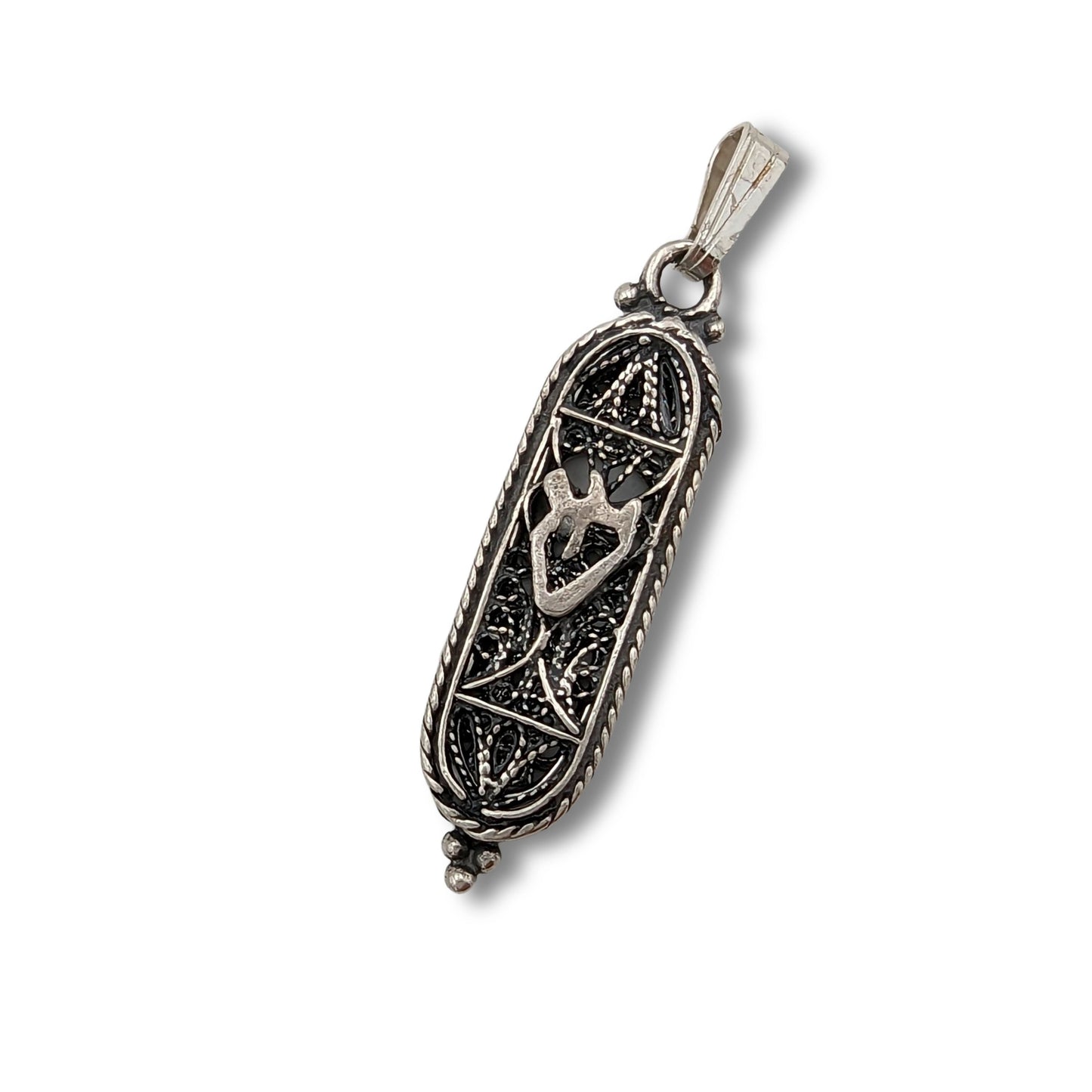 Sterling Silver Mezuzah Necklace