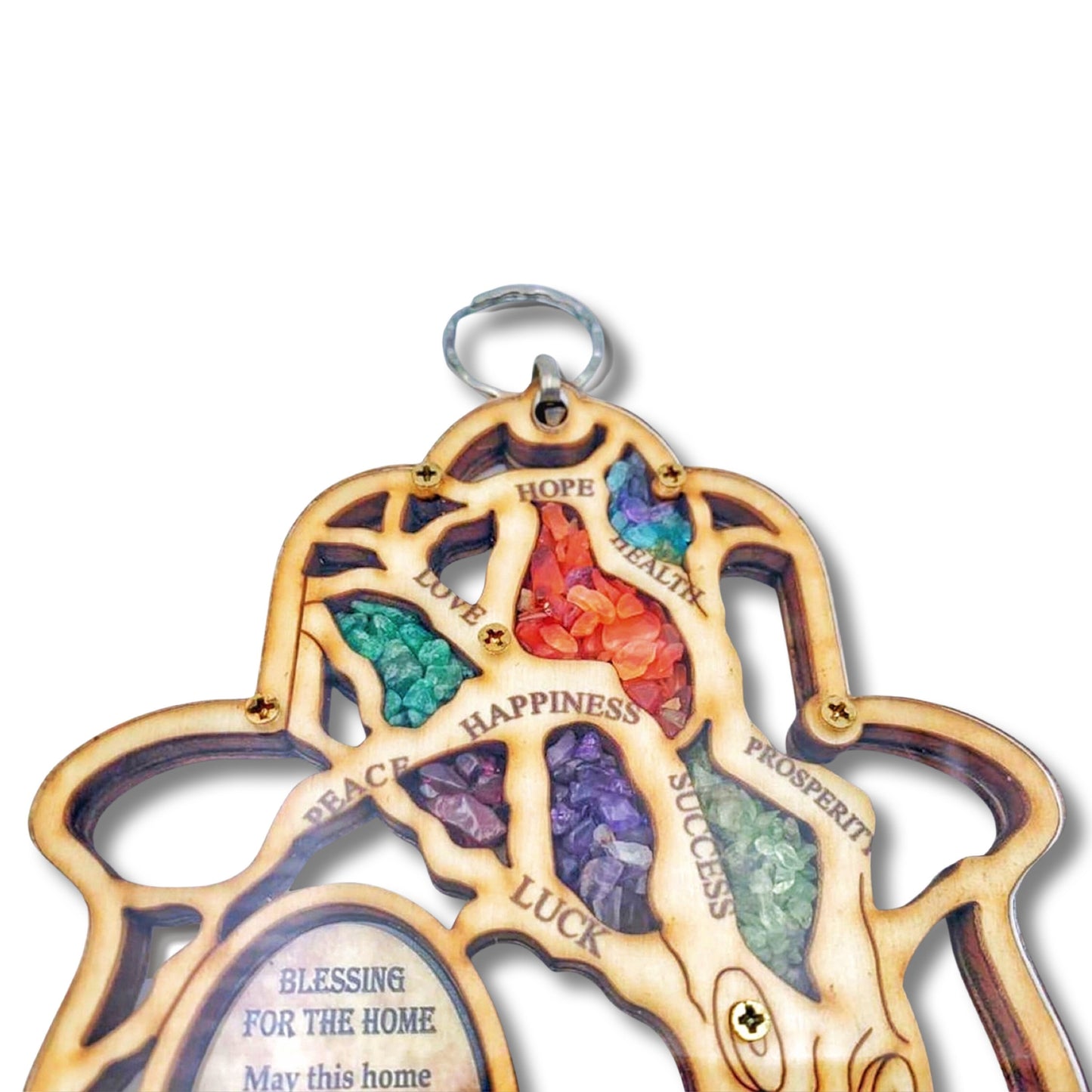 Wood Hamsa Tree Of Life & Seven Blessing