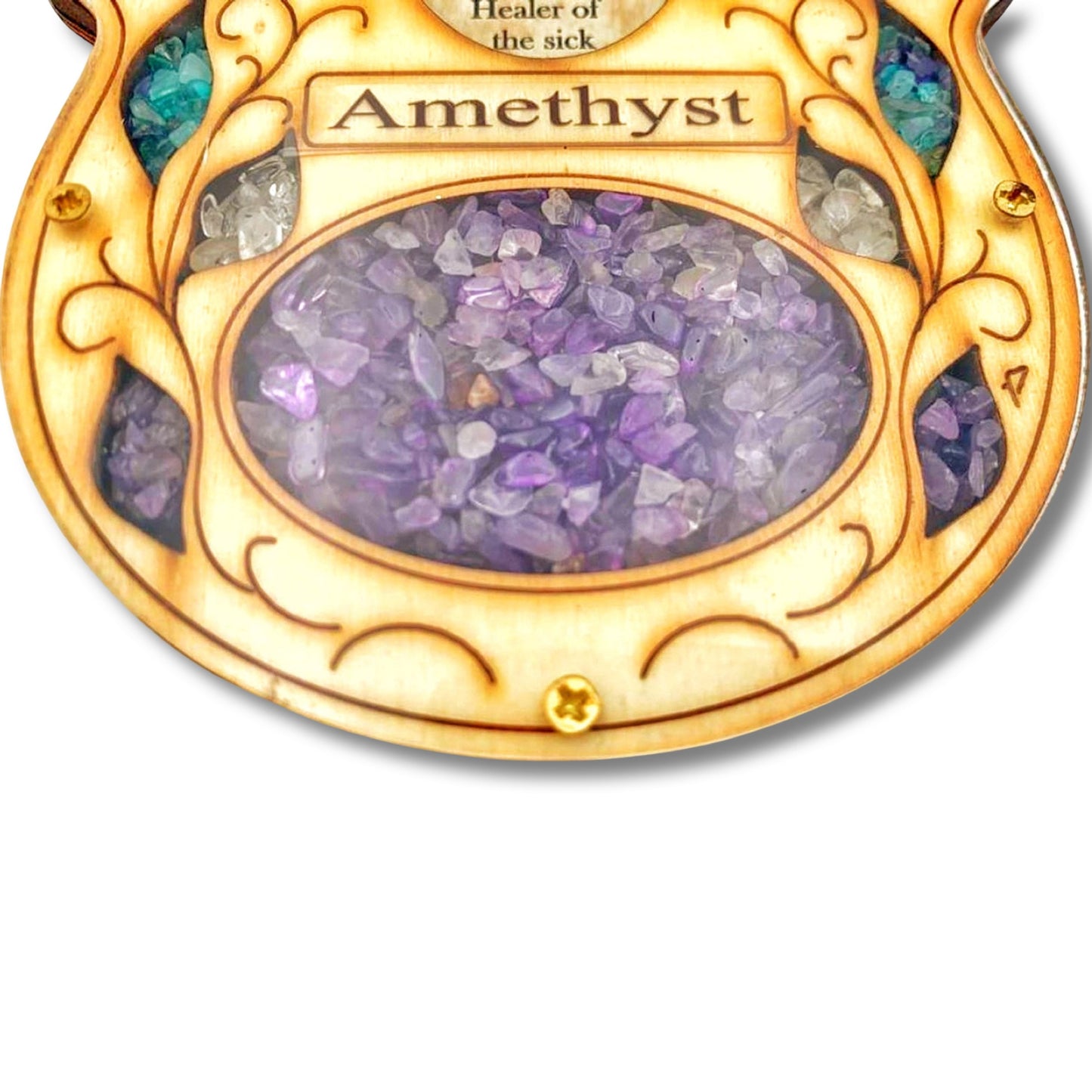Wooden Amethyst Hamsa Health Blessing