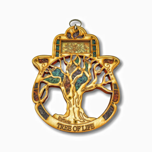 Wood Hamsa & Tree Of Life Home Blessing