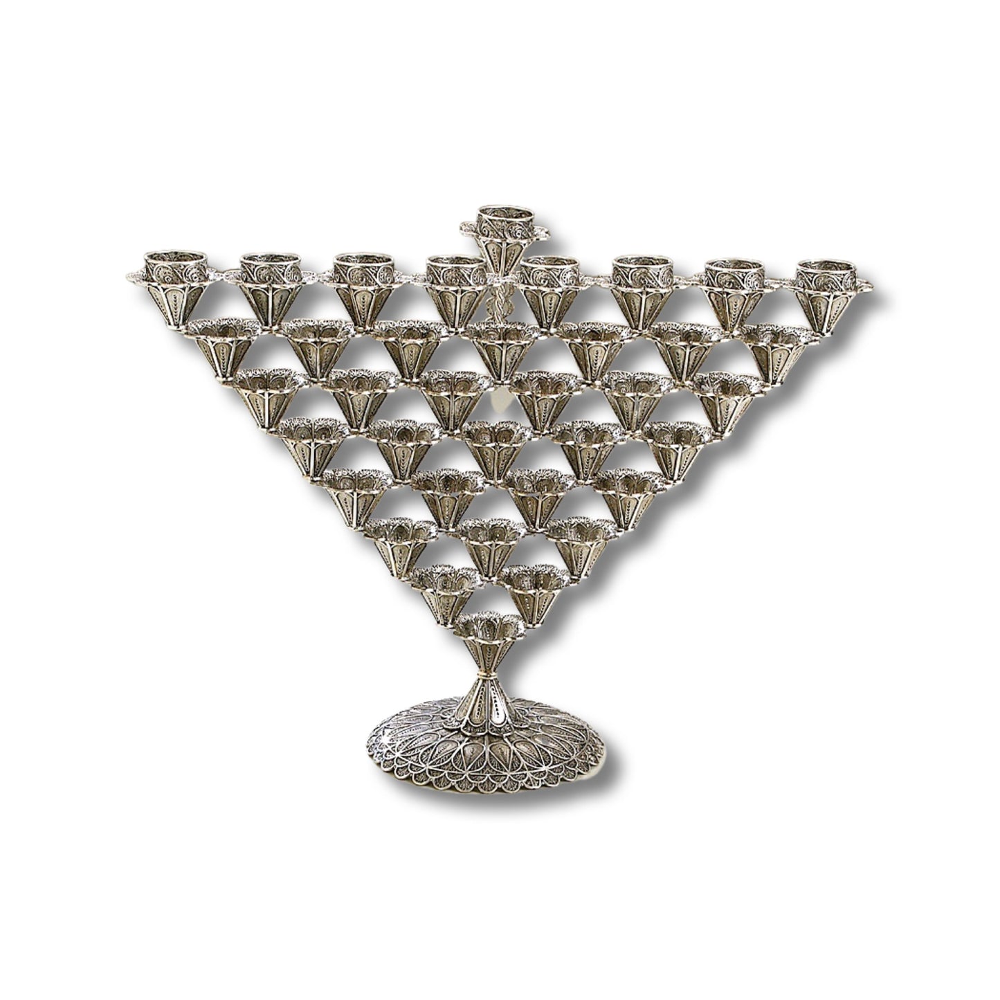 Yemenite Filigree Sterling Silver Menorah