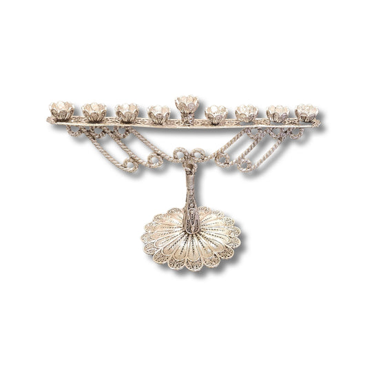 Sterling Silver Menorah Yemenite Filigree Art