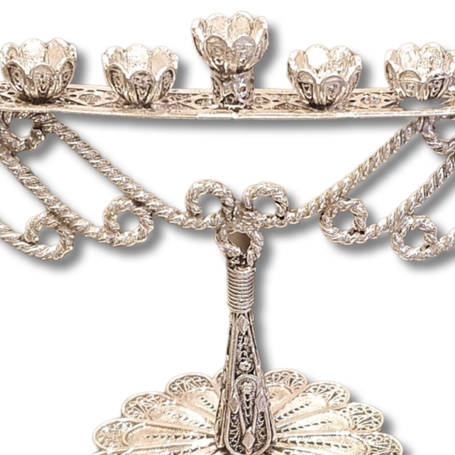 Sterling Silver Menorah Yemenite Filigree Art
