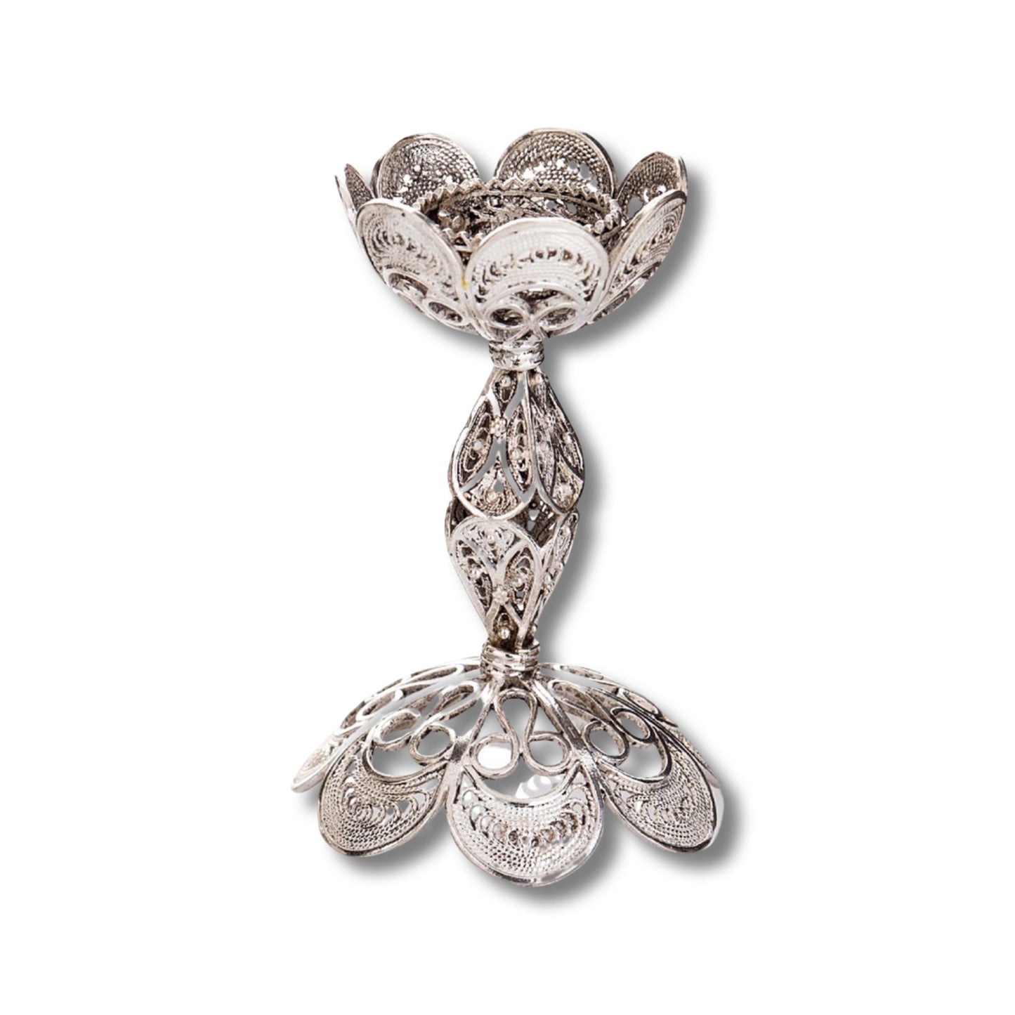 Sterling Silver Flower Candle Holders