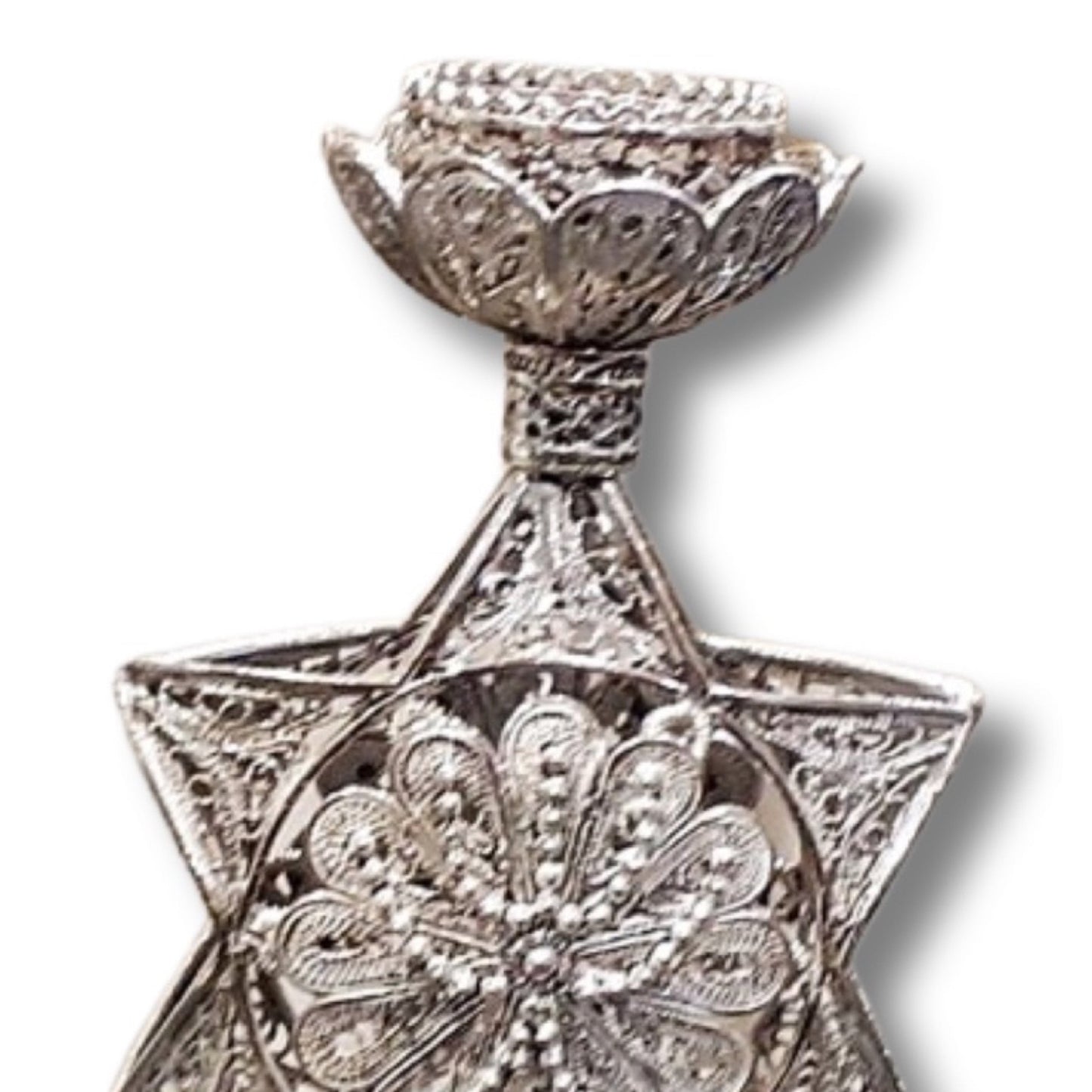 Sterling Silver Star Of David Candle Holders