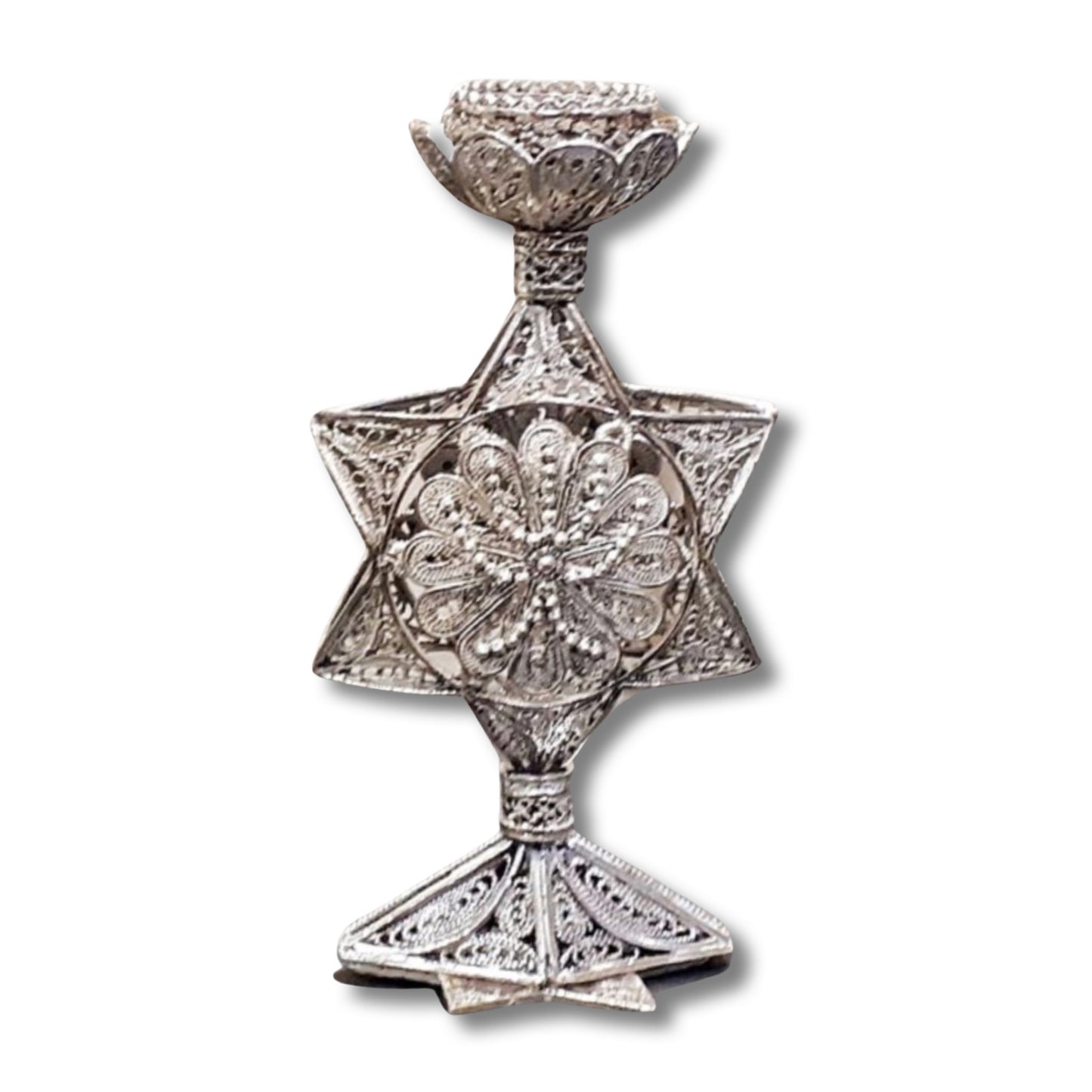 Sterling Silver Star Of David Candle Holders
