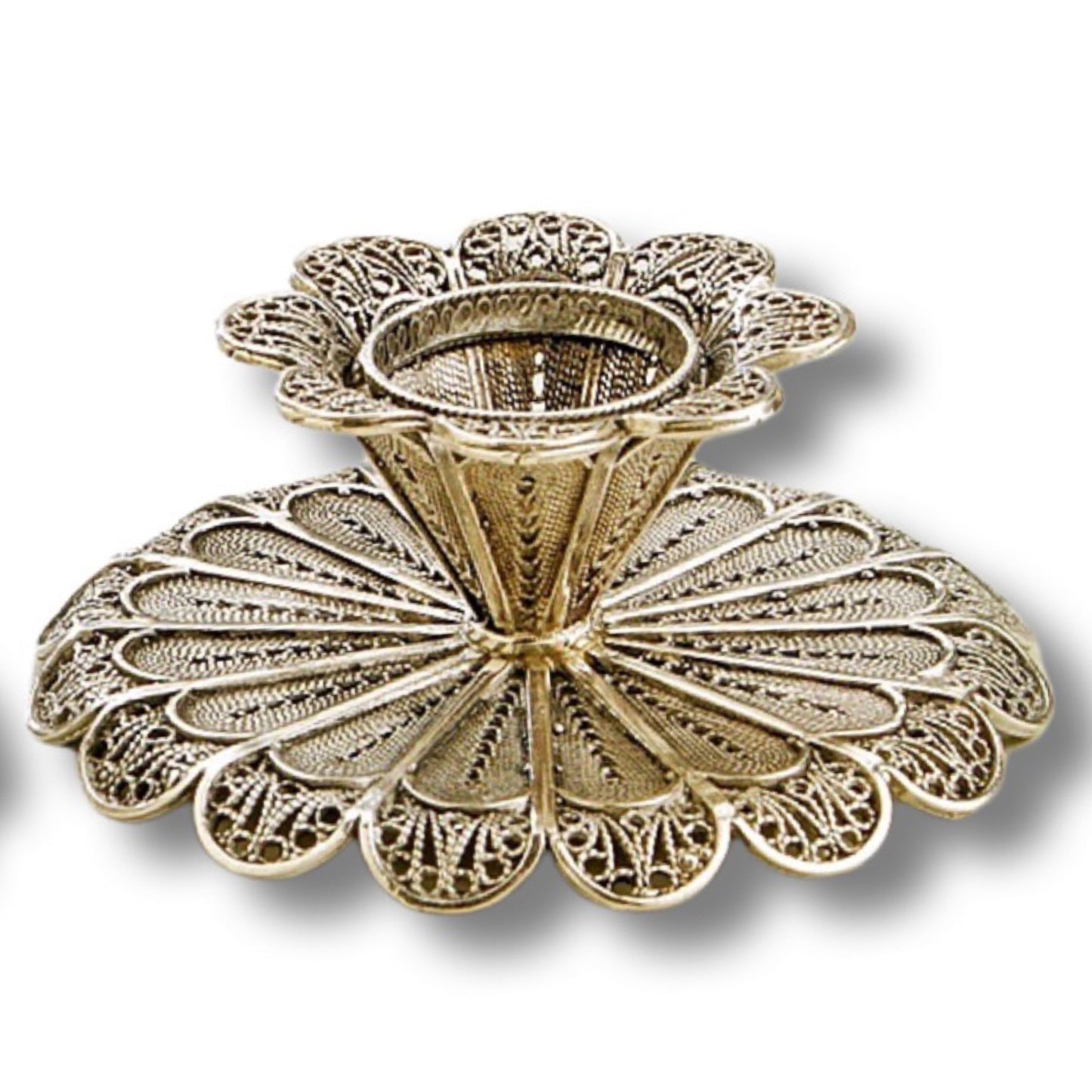 Flower Sterling Silver Shabbat Candle Holders