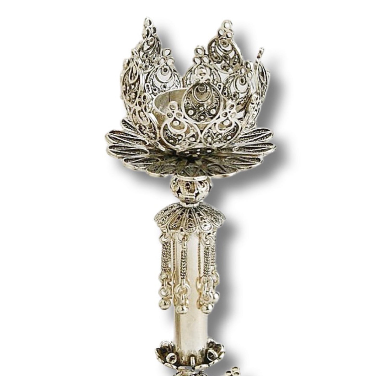 Sterling Silver Yemenite Filigree Art Candle Holders