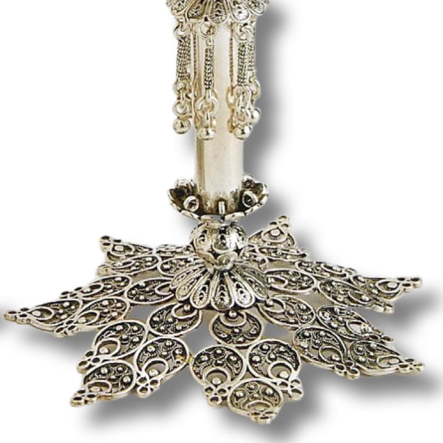 Sterling Silver Yemenite Filigree Art Candle Holders