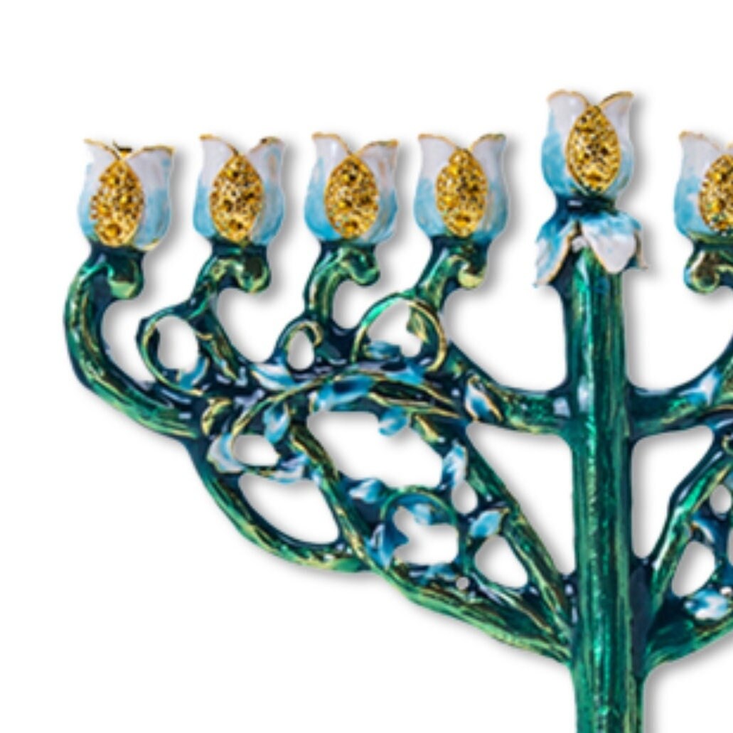 9-Branch Menorah Enamel Tree Design