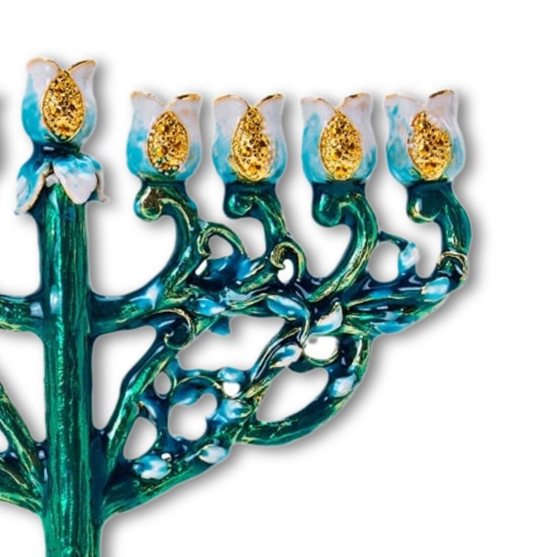 9-Branch Menorah Enamel Tree Design
