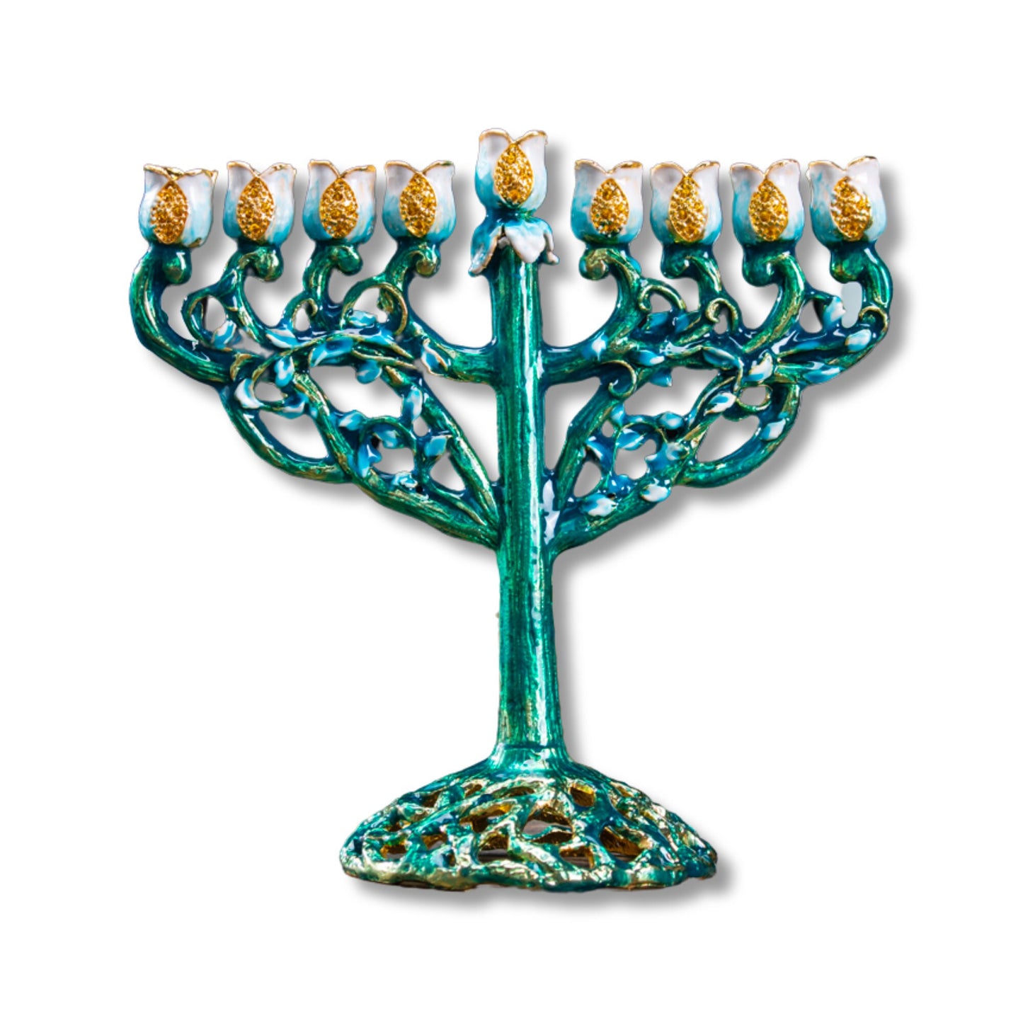 9-Branch Menorah Enamel Tree Design