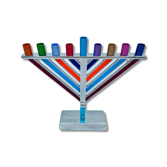 Colorful Anodized Hanukkah Menorah