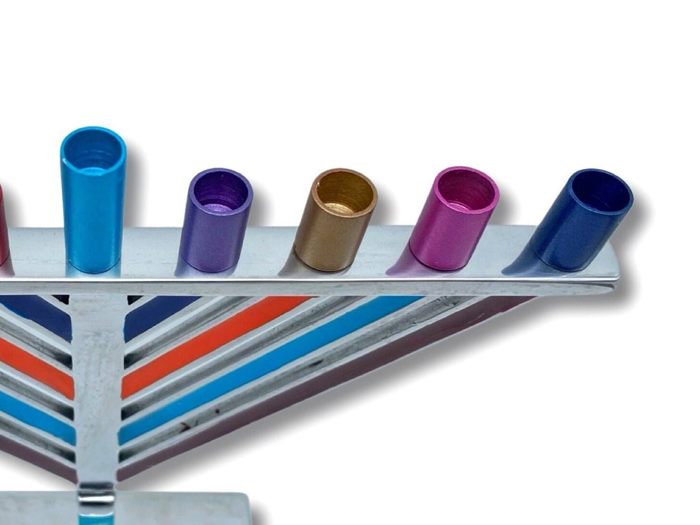 Colorful Anodized Hanukkah Menorah