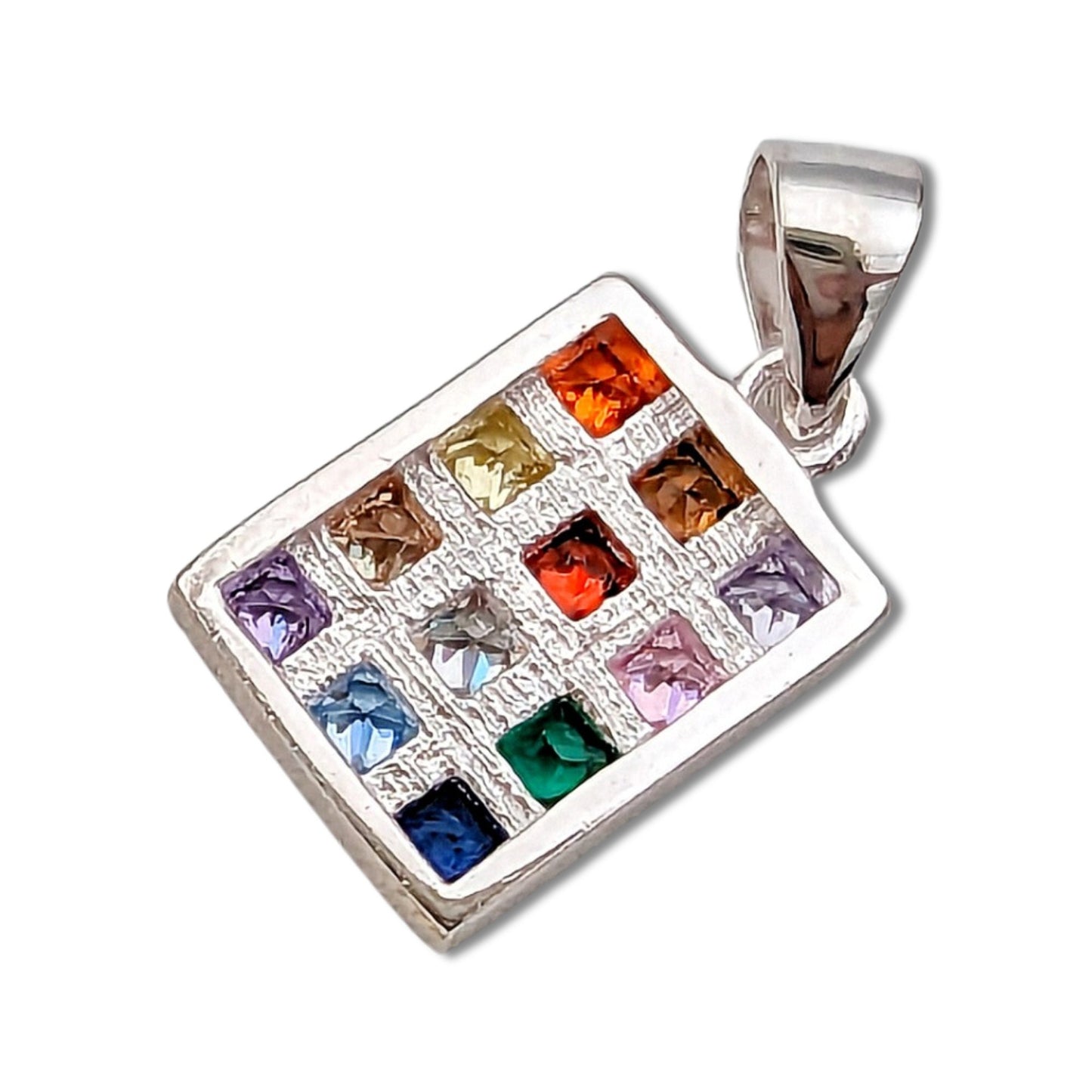 12 Tribes Hoshen Crystals Silver Necklace