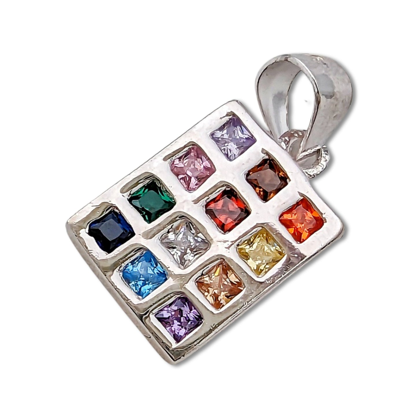 12 Tribes Hoshen Crystals Silver Necklace