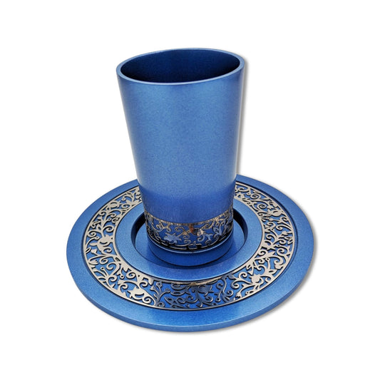 Blue Pomegranates Kiddush Cup