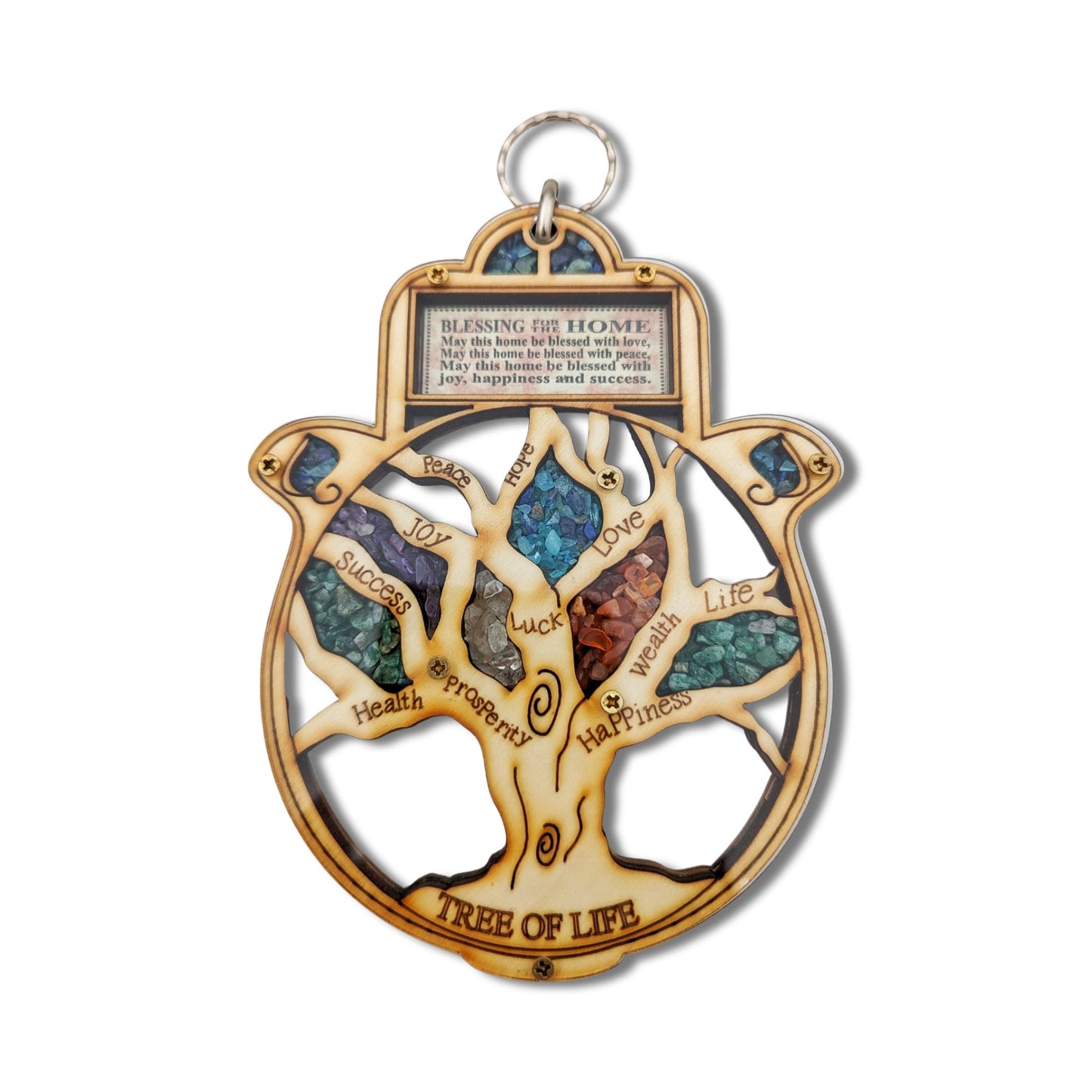 Wood Hamsa & Tree Of Life Home Blessing
