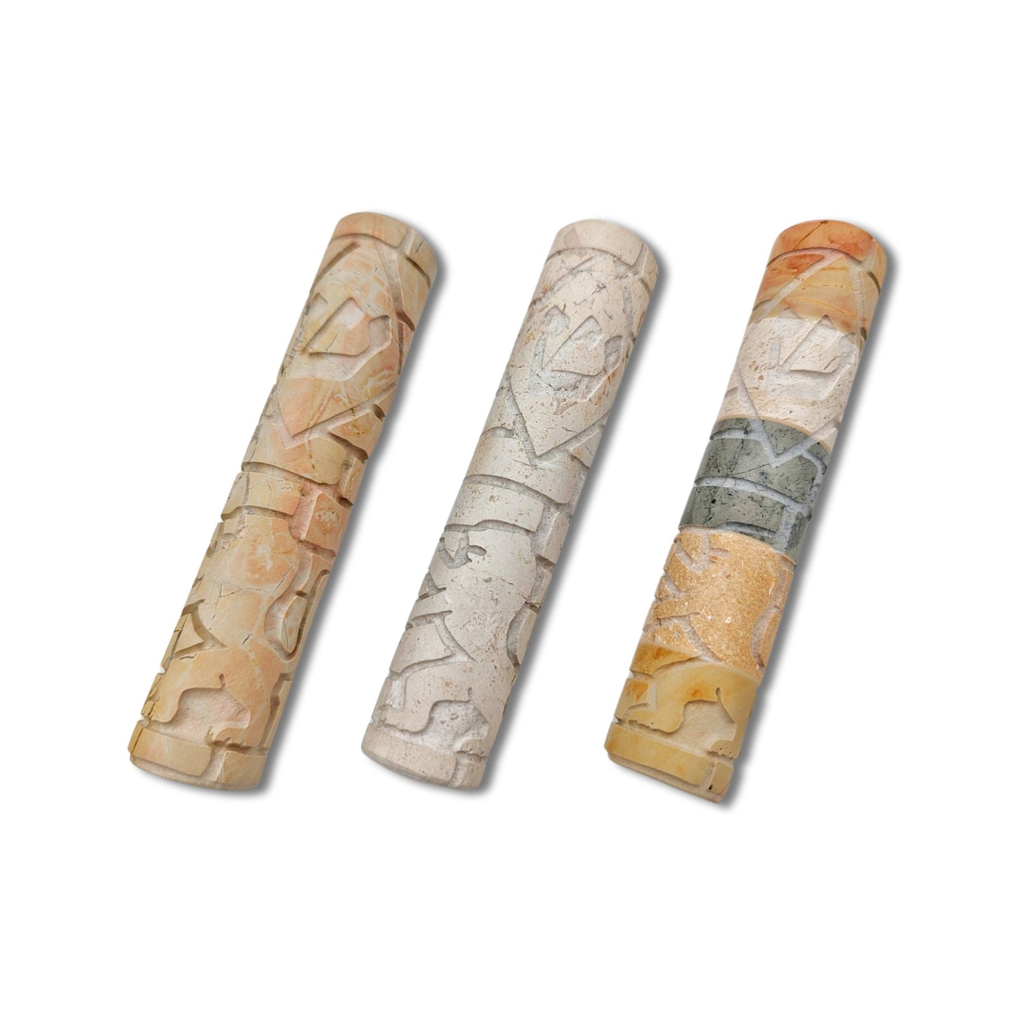 Jerusalem Stone Lion Mezuzah Case