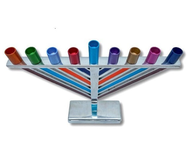 Colorful Anodized Hanukkah Menorah