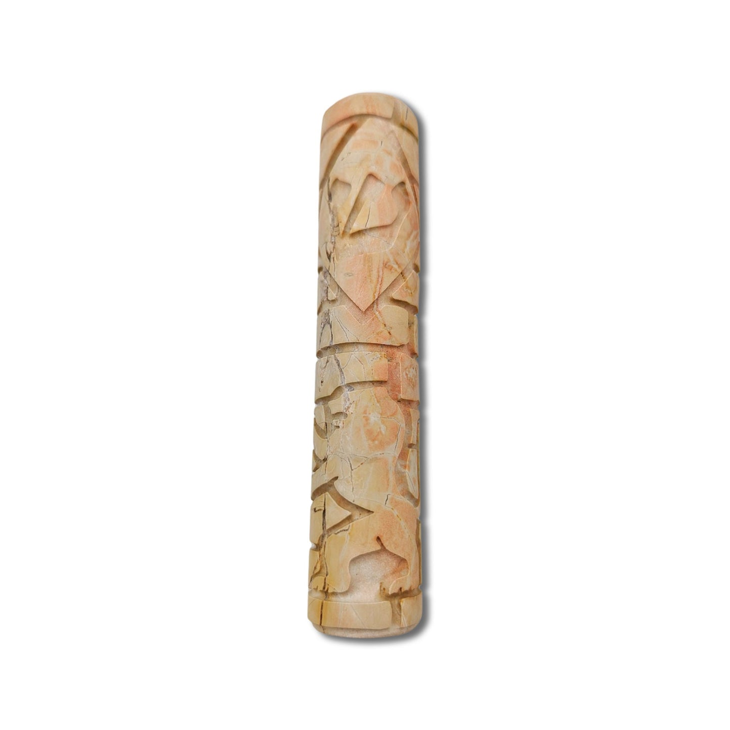 Jerusalem Stone Lion Mezuzah Case