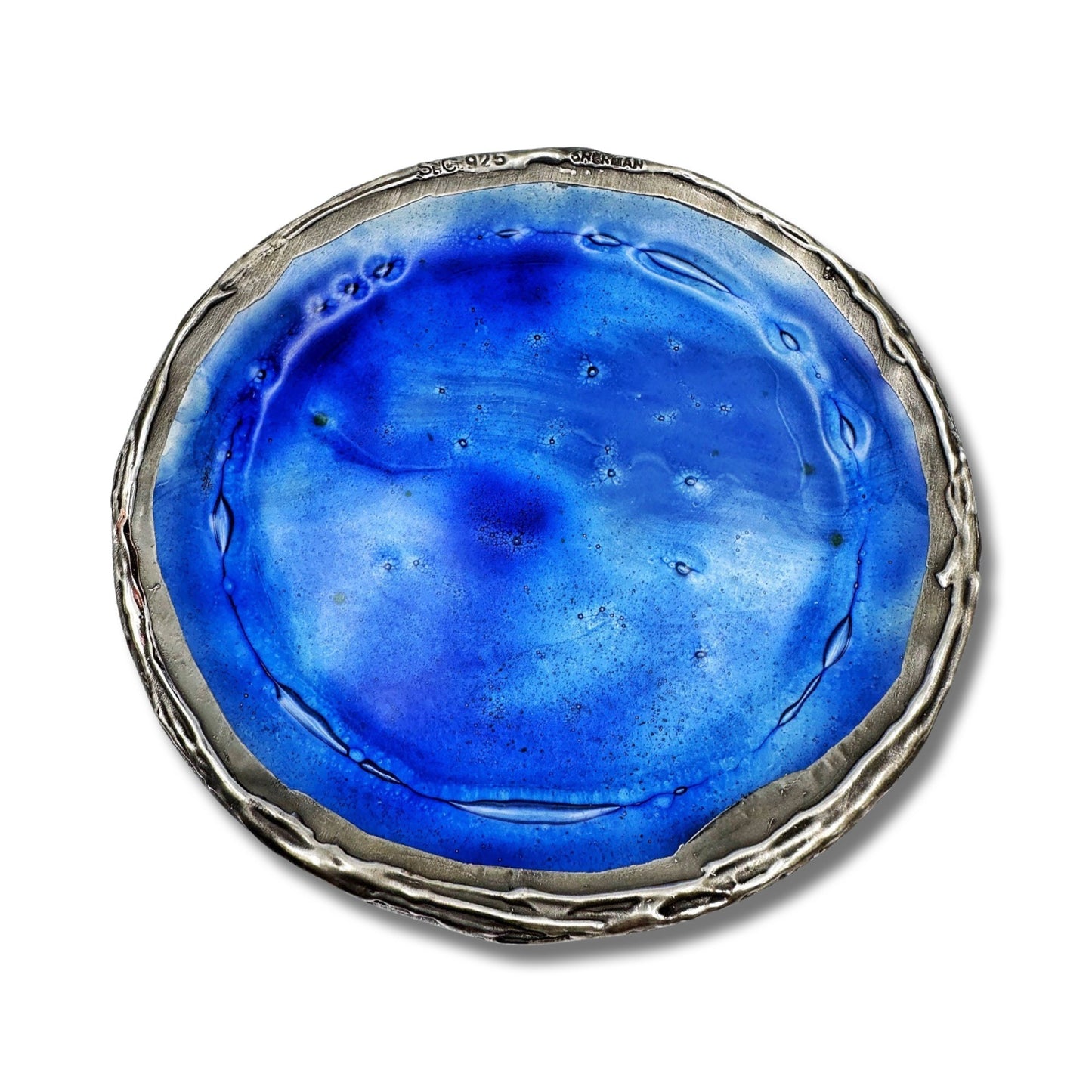 Silver & Glass Blue Kiddush Cup