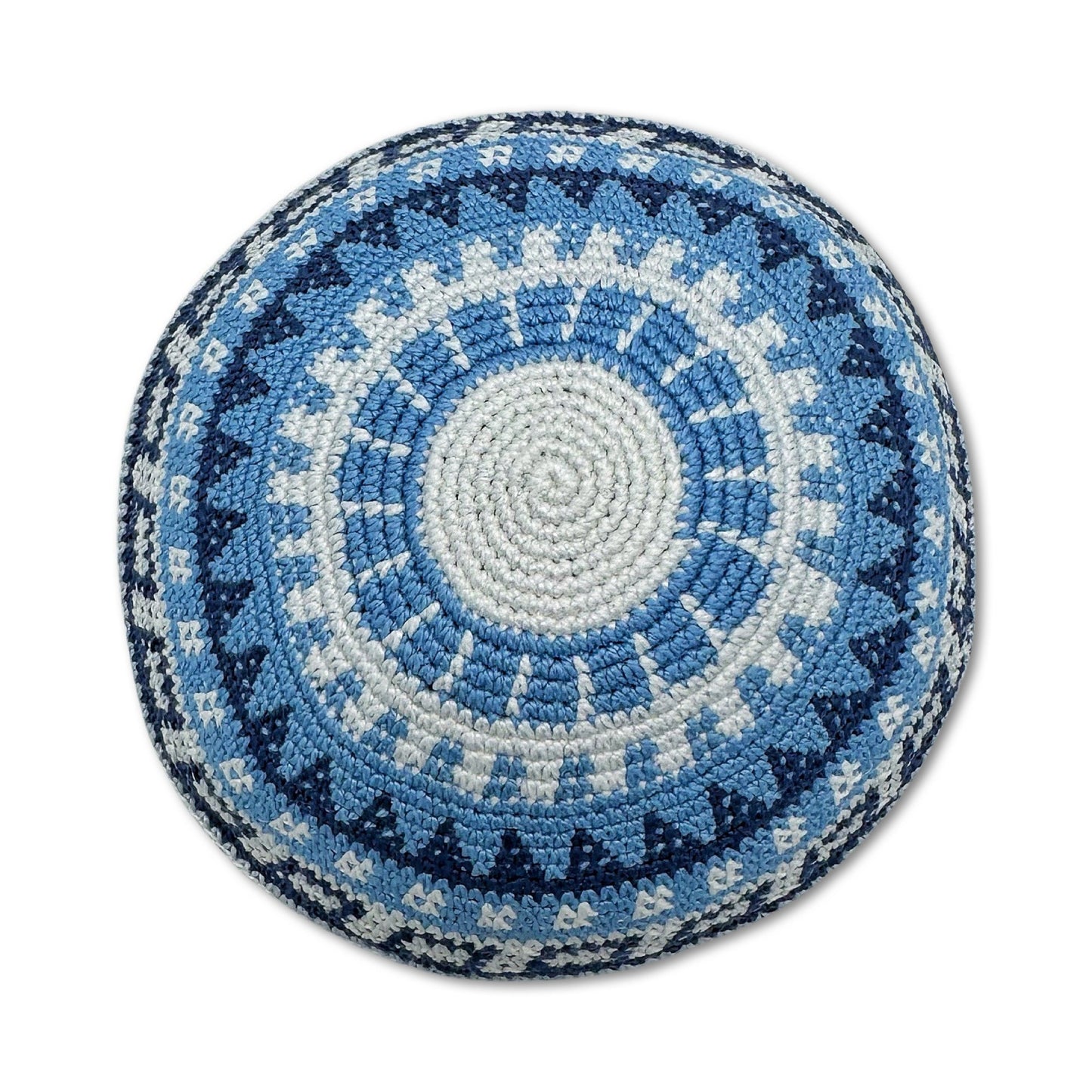 Cotton Kippah Blue white & light blue