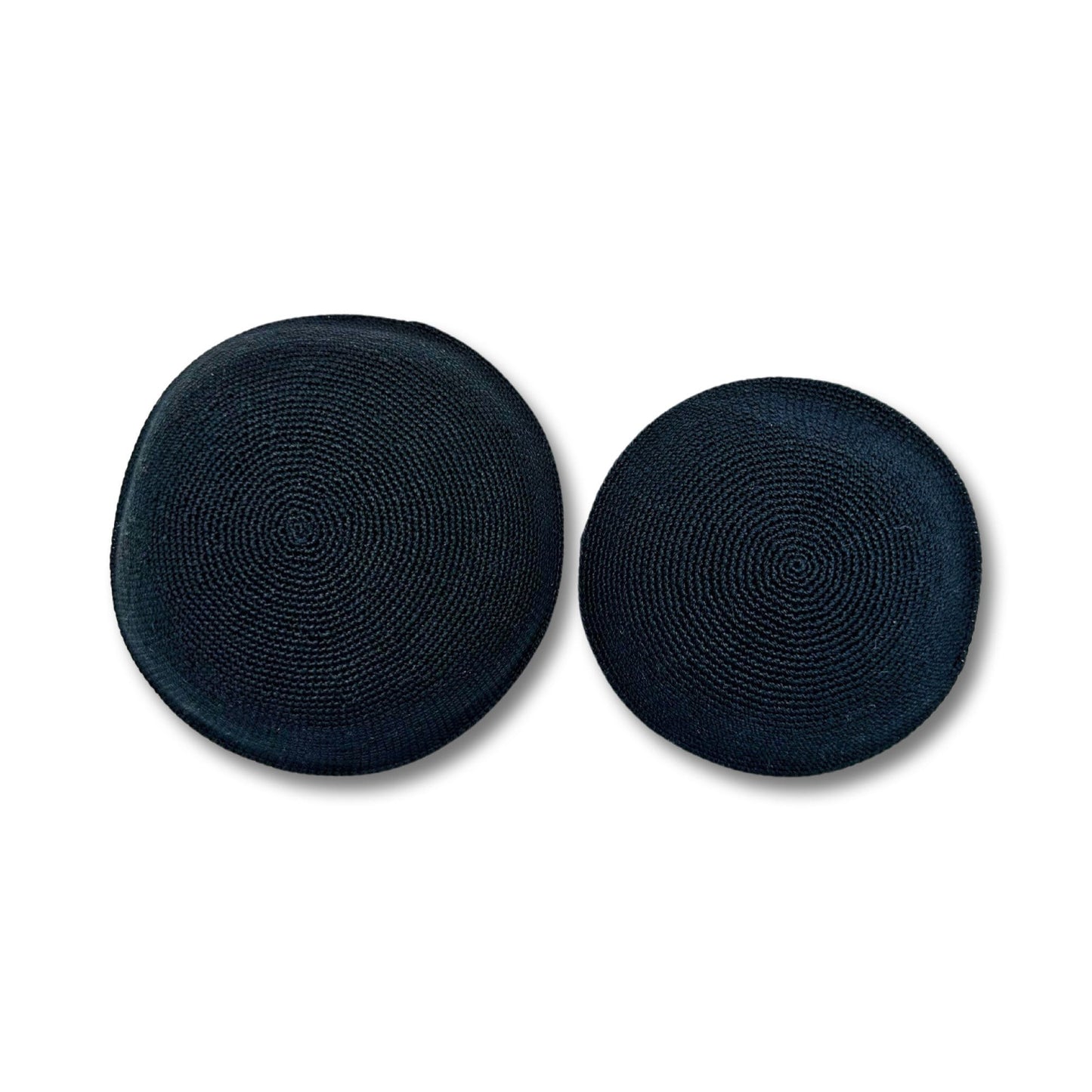 Black Cotton knitted Hand Made Kippah